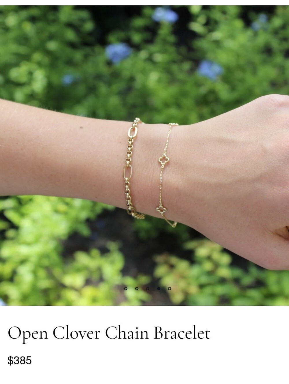 Lindsey Leigh Jewelry Open Clover Chain Bracelet - Picture 2 of 6